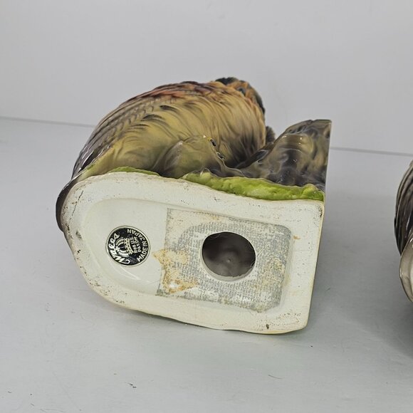 Vintage Wales Japan Owl Ceramic Bookends Hand Painted Collectible Home Decor 8 I - Picture 8 of 11